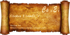 Csaba Elemér névjegykártya