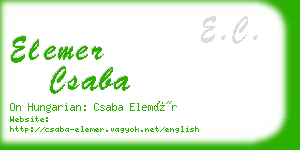 elemer csaba business card